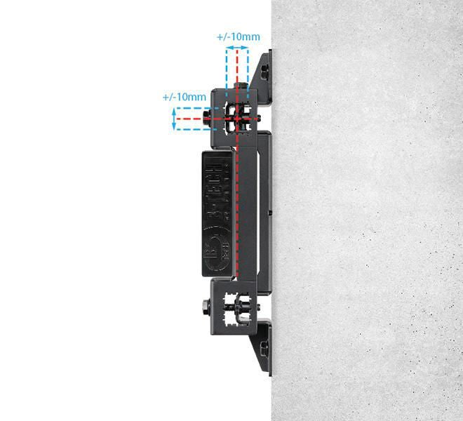 B-Tech SYSTEM X Adjustable Height and Depth Rail Mounting Bracket | BT8390-WFK6/B Mounting Accessory B-Tech