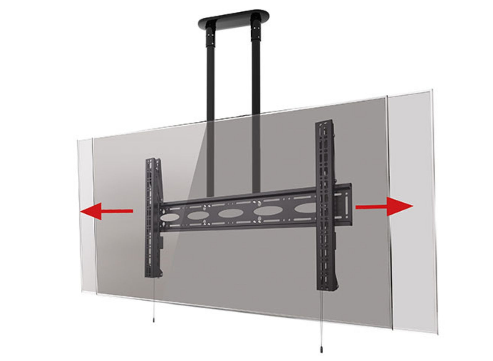 B-Tech 65" - 100" - 2m Extra-Large Universal Flat Screen Ceiling Mount with Tilt | BT8449-200/BB Ceiling Mount Bracket B-Tech