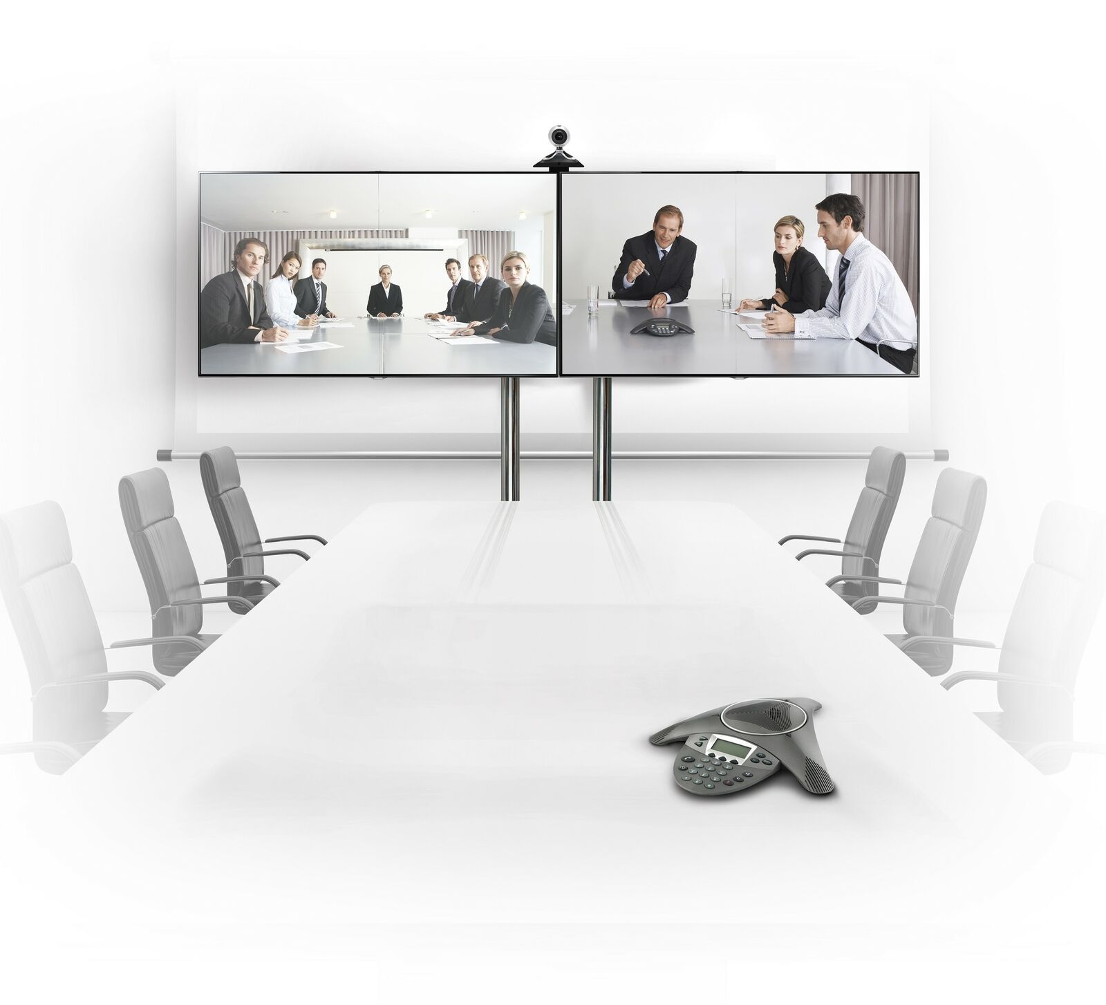 B-Tech 39" - 46" Twin Screen VC Display Trolley | BT8511/BB Mobile Trolley B-Tech