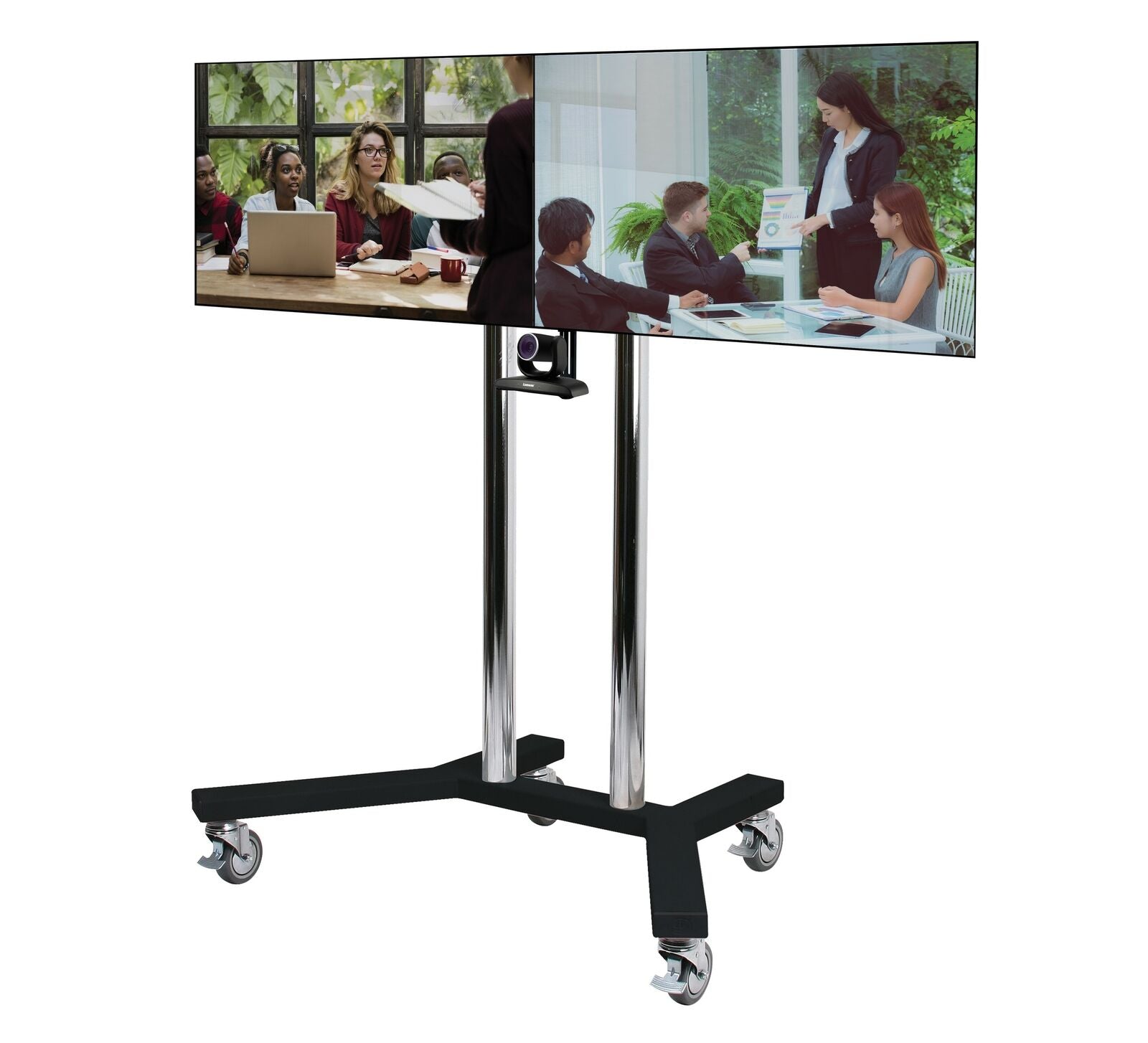 B-Tech 39" - 46" Twin Screen VC Display Trolley | BT8511/BB Mobile Trolley B-Tech