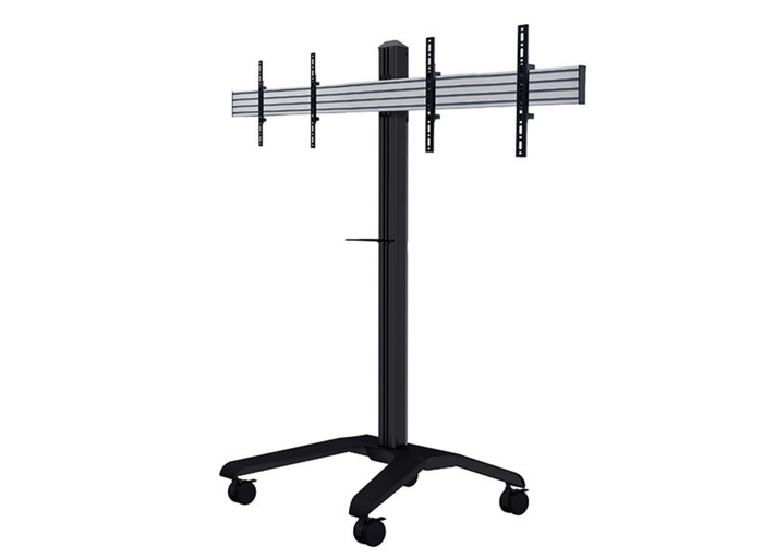 B-Tech BT8514/B Universal Twin Screen VC Trolley For 39"-49" Screens Mobile Trolley B-Tech