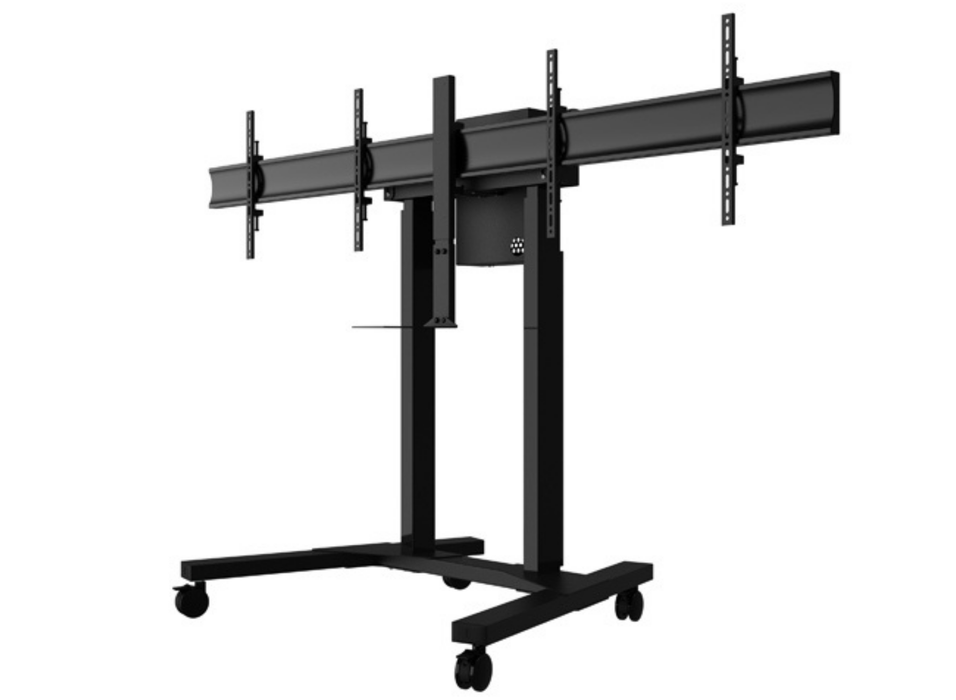 B-Tech BT8556 Momentum E-Lift Duo XL Motorised Twin Screen VC Trolley For Up to 65" Twin Screens Motorised Trolley B-Tech