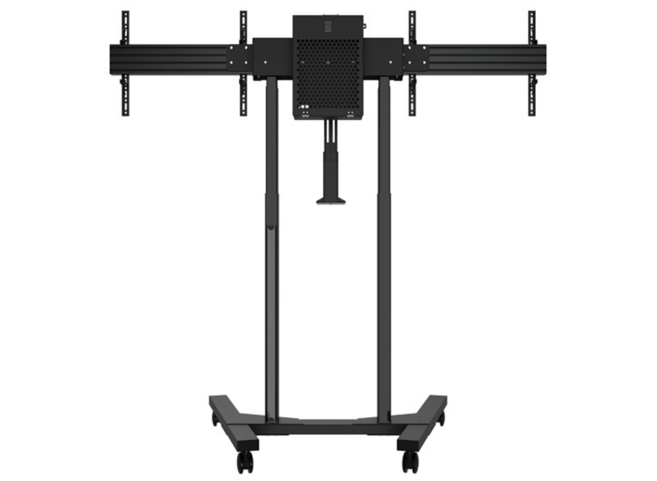 B-Tech BT8556 Momentum E-Lift Duo XL Motorised Twin Screen VC Trolley For Up to 65" Twin Screens Motorised Trolley B-Tech