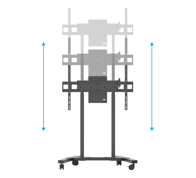 B-Tech 55"-100" Momentum E-Lift Motorised Height Adjustable Flat Screen Trolley | BT8558/B Motorised Trolley B-Tech
