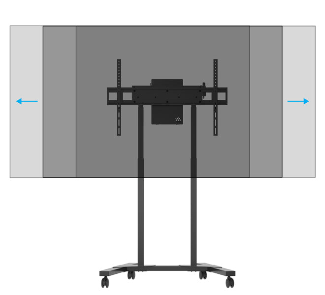 B-Tech 55"-100" Momentum E-Lift Motorised Height Adjustable Flat Screen Trolley | BT8558/B Motorised Trolley B-Tech