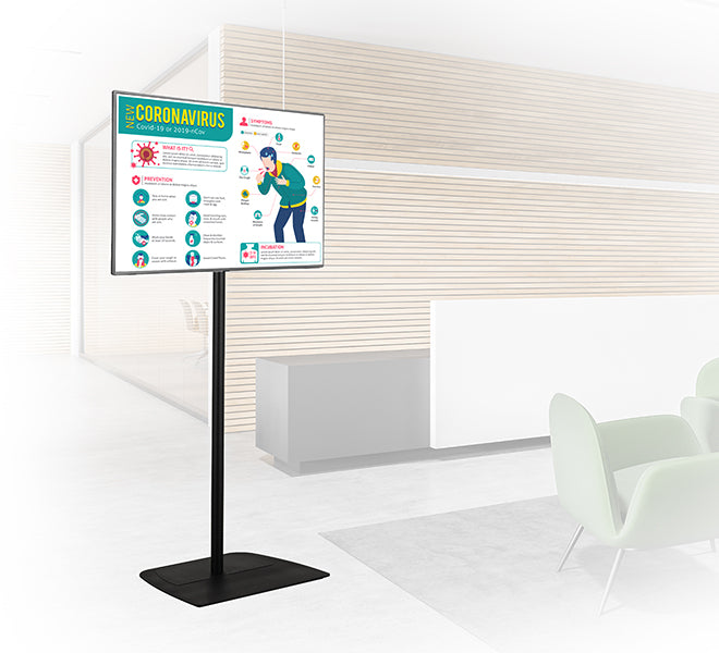B-Tech Large Flat Screen Single Pole Floor Stand For Up To 55" Screens Floor Stand B-Tech