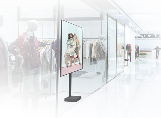 B-Tech BT8577/B Bolt-Down Pole Mounted Digital Signage Stand With Retractable Base Floor Stand B-Tech