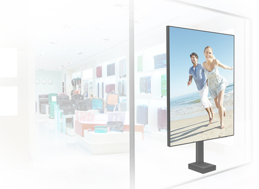 B-Tech BT8587/B Bolt-Down Column Mounted Digital Signage Stand With Retractable Base Multimedia Carts & Stands B-Tech