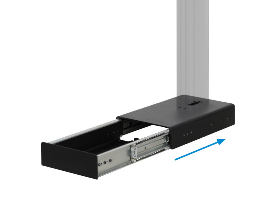 B-Tech BT8587/B Bolt-Down Column Mounted Digital Signage Stand With Retractable Base Multimedia Carts & Stands B-Tech