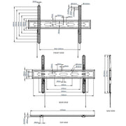 B-Tech 65"-98" 2m Back to Back Floor to Ceiling Screen Bracket | BT4MFCB-B2B65-98 Ceiling Mount Bracket B-Tech