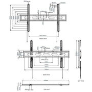 B-Tech 65" - 98" 2m Floor to Ceiling Screen Bracket | BT4MFCB65-98 Ceiling Mount Bracket B-Tech