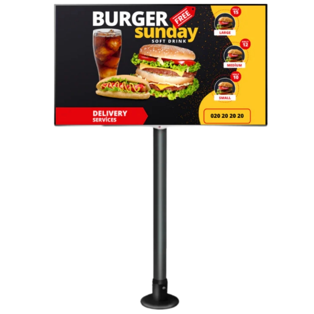 Moove 32" to 65" Digital Signage Floor Mounting Bracket Floor Stand Moove AVMounts 0.5m Pole Landscape (Horizontal)