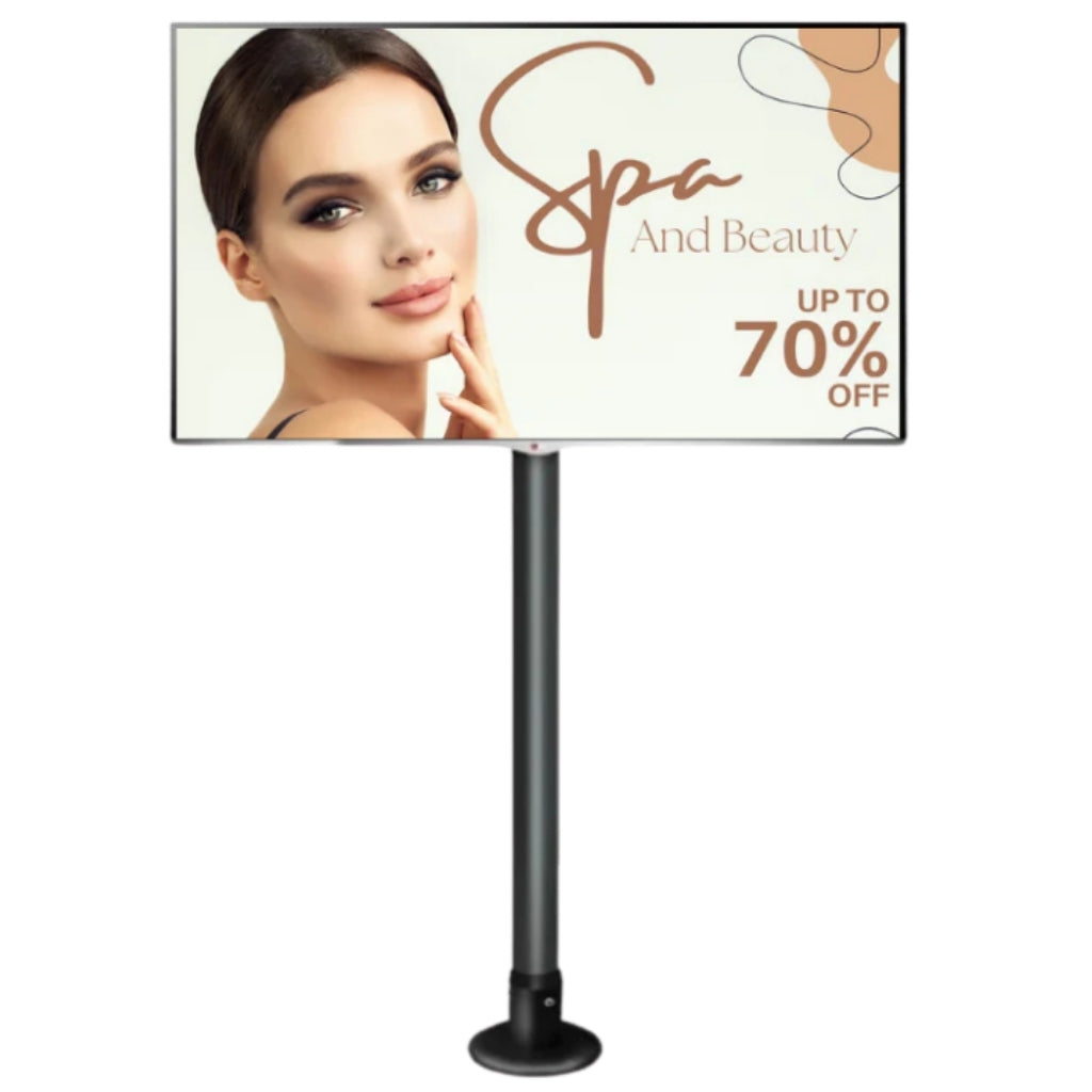 Moove 32" to 65" Digital Signage Floor Mounting Bracket Floor Stand Moove AVMounts 2m Pole Landscape (Horizontal)