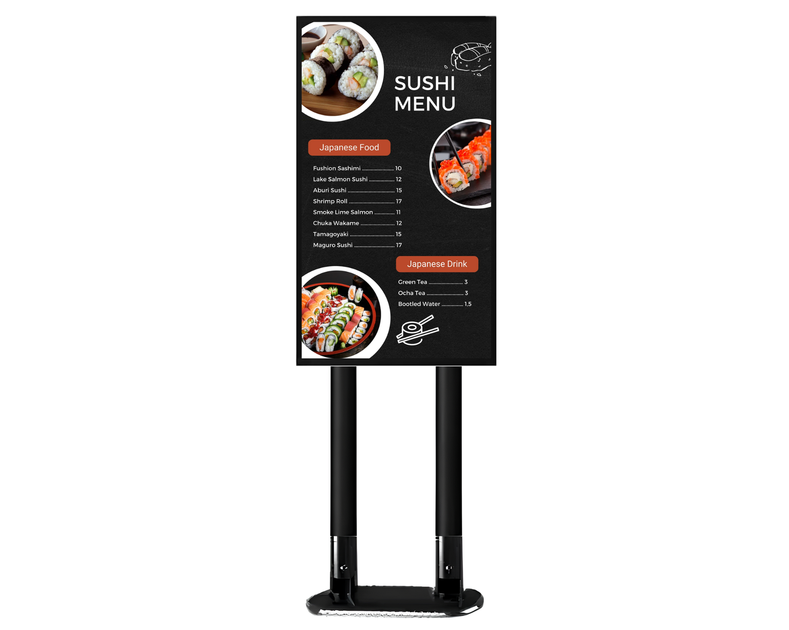 Moove 32" to 75" Digital Signage Double Pole Extra Strong Floor Mounting Bracket Floor Stand Moove AVMounts 0.5m Pole 24-32" Portrait