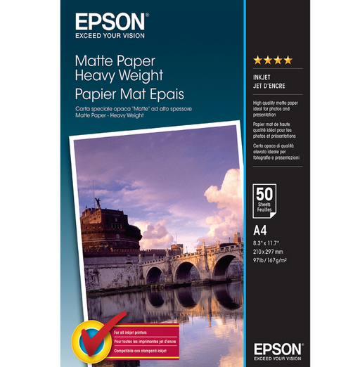 Epson Matte Paper Heavy Weight - A4 - 50 Sheets