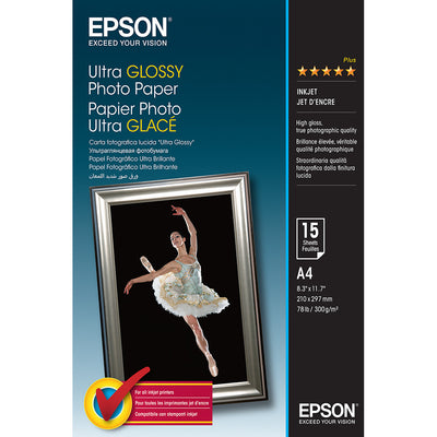 Epson Ultra Glossy Photo Paper - A4 - 15 Sheets Printer Paper | A4 - A3 Paper & Photo Paper Epson