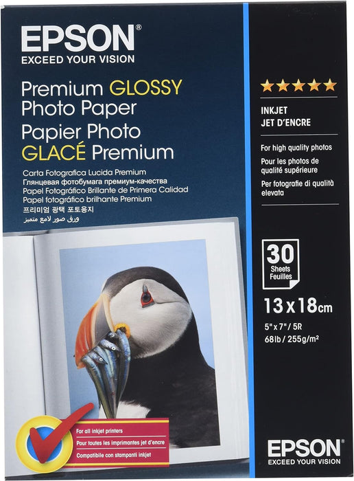 Epson Premium Glossy - 13x18cm - 30 Sheets Photo Paper White Premium-Gloss