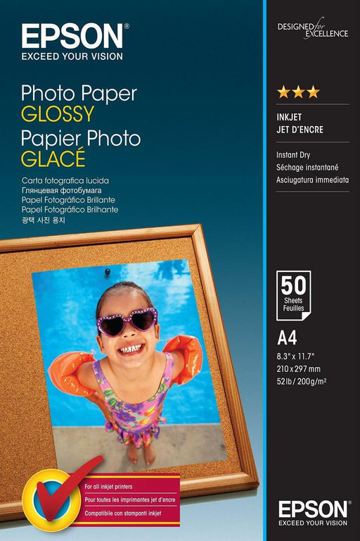 Epson Photo Paper Glossy - A4 - 50 Sheets Printer Paper | A4 - A3 Paper & Photo Paper Epson