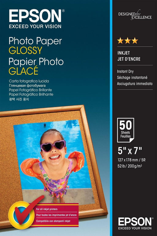 Epson Photo Paper Glossy - 13x18cm - 50 sheets Printer Paper | A4 - A3 Paper & Photo Paper Epson