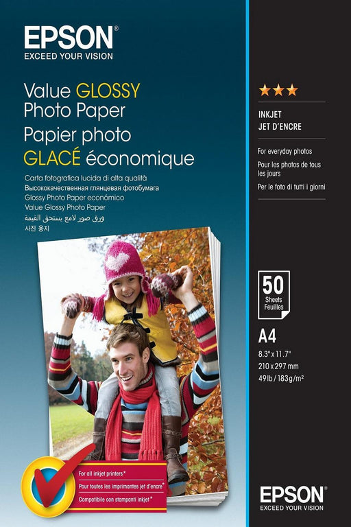 Epson Value Glossy Photo Paper - A4 - 50 Sheets