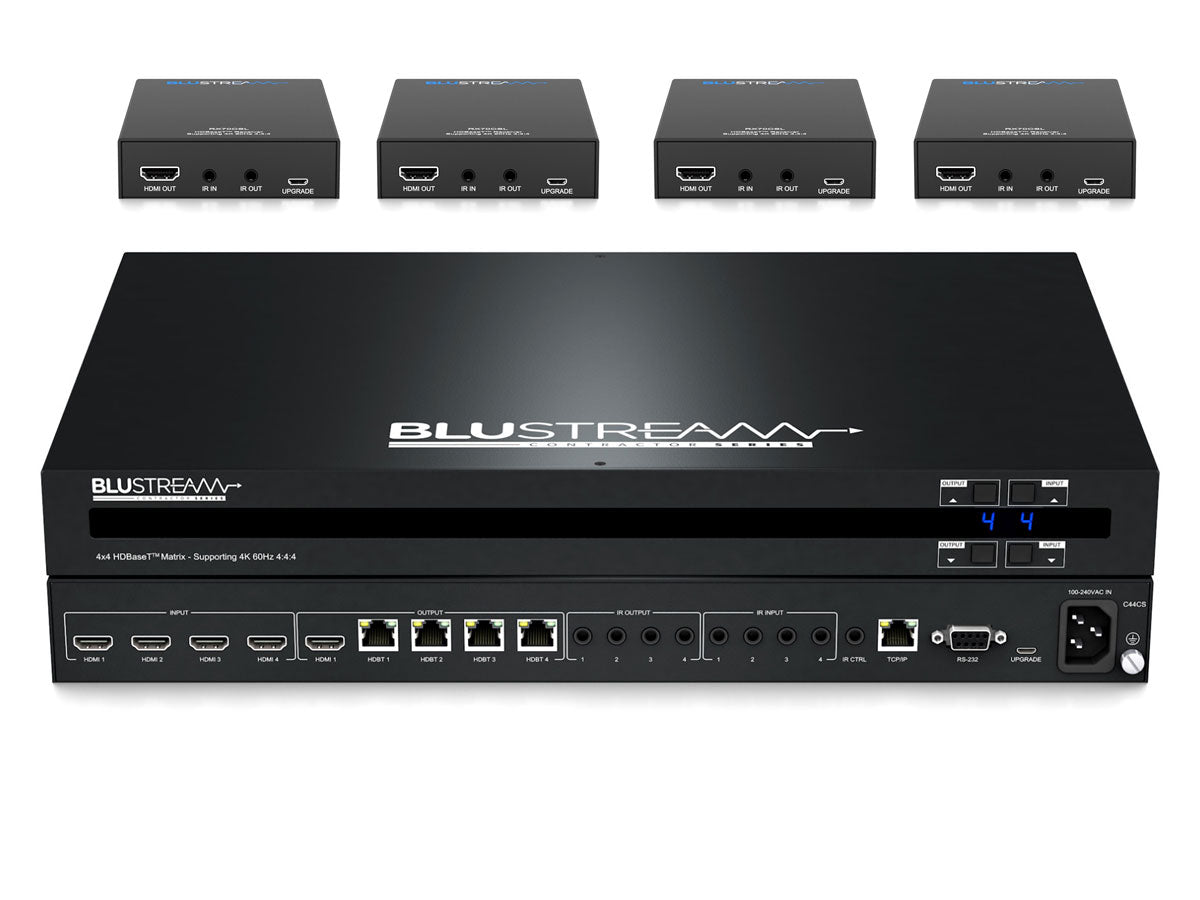 BluStream Contractor 4x4 HDBaseT™ CSC Matrix - 70m | C44CS-KIT — Screen ...