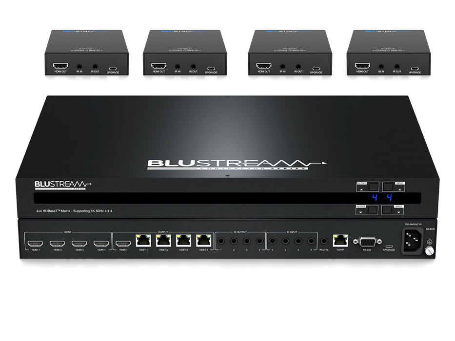 BluStream Contractor 4x4 HDBaseT™ CSC Matrix - 70m | C44CS-KIT