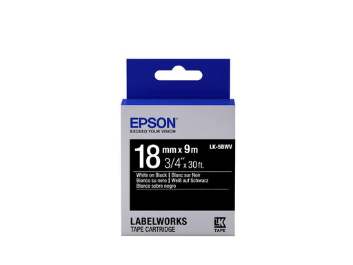 Epson Vivid LK-5BWV White/Black 18mm (9m) Label Cartridge | C53S655014 Labelling Tapes Epson
