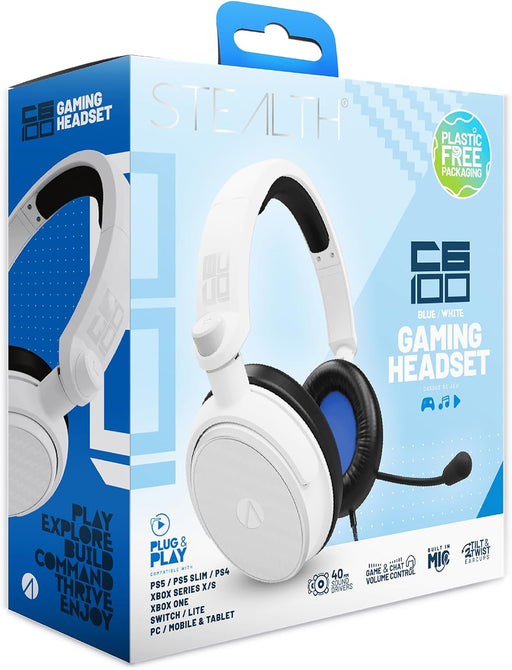 Stealth C6-100 Gaming Headset for PS4/PS5, XBOX, Switch, PC - Blue/White Gaming Headsets Stealth