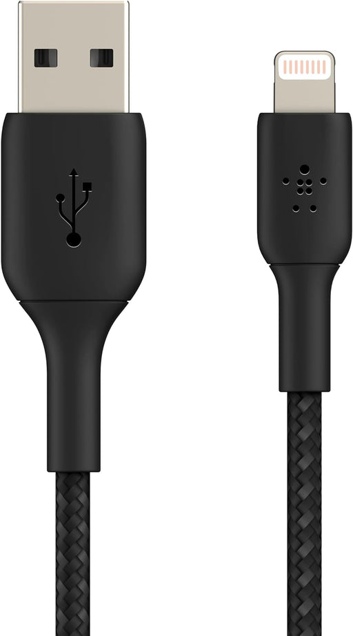 Belkin Braided Lightning to USB-A Cable 1m / 3.3ft Black | CAA002BT1MBK Lightning Cable Belkin