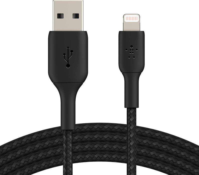 Belkin Braided Lightning to USB-A Cable 2m / 6.6ft Black | CAA002BT2MBK