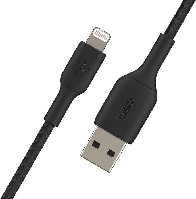 Belkin Braided Lightning to USB-A Cable 2m / 6.6ft Black | CAA002BT2MBK