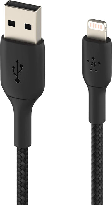 Belkin Braided Lightning to USB-A Cable 2m / 6.6ft Black | CAA002BT2MBK