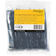 StarTech 4"(10cm) Cable Ties Black 100 Pack - CBMZT4B Cable Accessory Startech