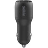 Belkin Dual USB-A Car Charger 24W + USB-A to Lightning Cable | CCD001BT1MBK