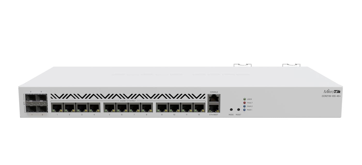 MikroTik ARM AL73400 2 GHz 16 GB DDR4 RAM 128MB NAND Wired Router | CCR2116-12G-4S+ Wired Router MikroTik