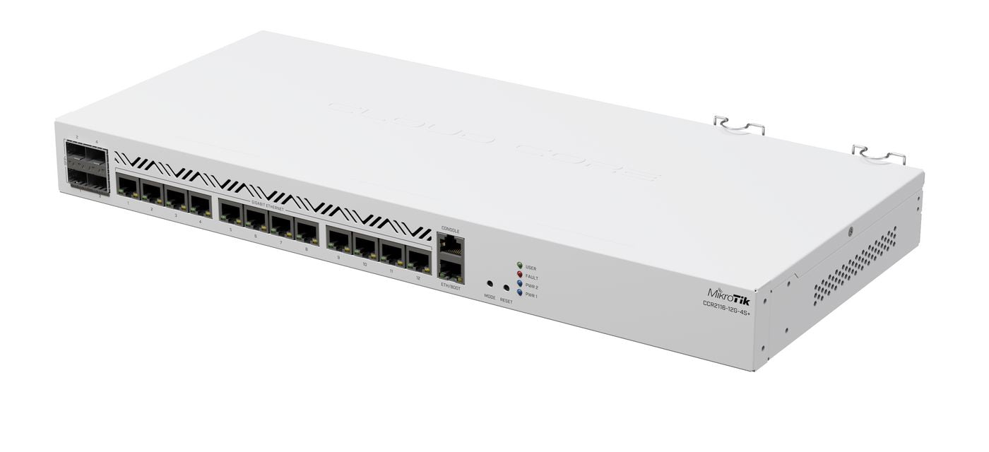 MikroTik ARM AL73400 2 GHz 16 GB DDR4 RAM 128MB NAND Wired Router | CCR2116-12G-4S+ Wired Router MikroTik