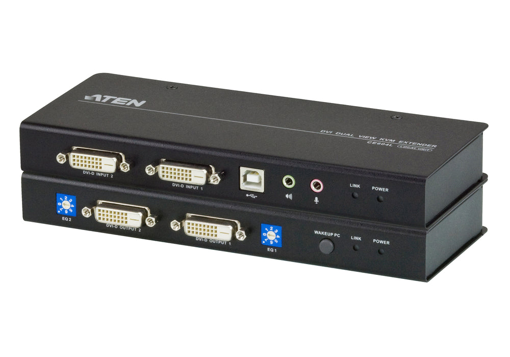 Aten USB DVI Dual View Cat 5 KVM Extender (1024 x 768@60m) | CE604-AT-E