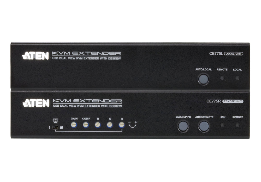 Aten USB VGA Dual View Cat 5 KVM Extender with Deskew (1280 x 1024@300m) | CE775-AT-E Aten KVM Extender Aten