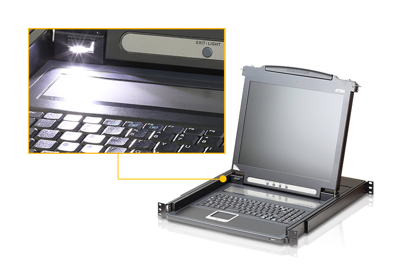 Aten CL1000M-ATA-EE Single Rail LCD Console (PS/2-USB, VGA)