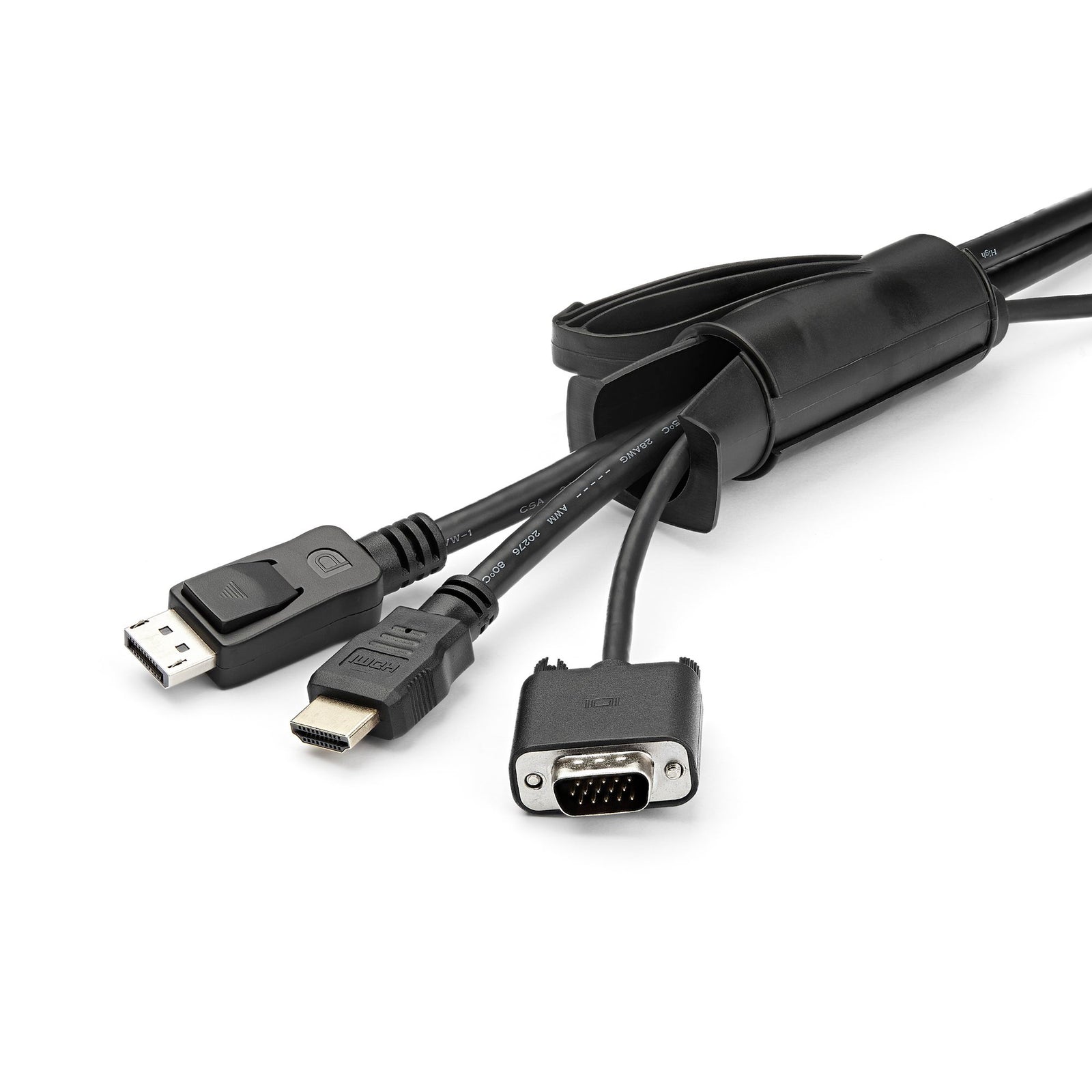 StarTech 2.5 m (8.2 ft.) Black Cable-Management Sleeve - CMSCOILED4 Cable Accessory Startech