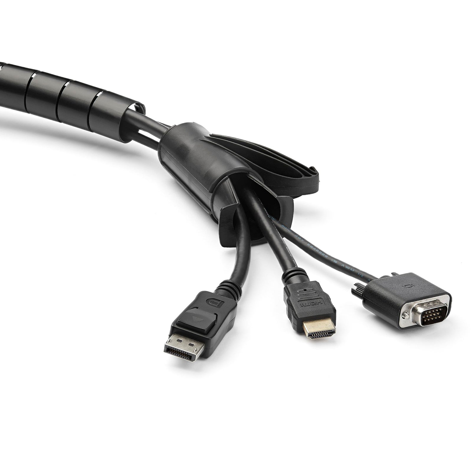 StarTech 2.5 m (8.2 ft.) Black Cable-Management Sleeve - CMSCOILED4 Cable Accessory Startech