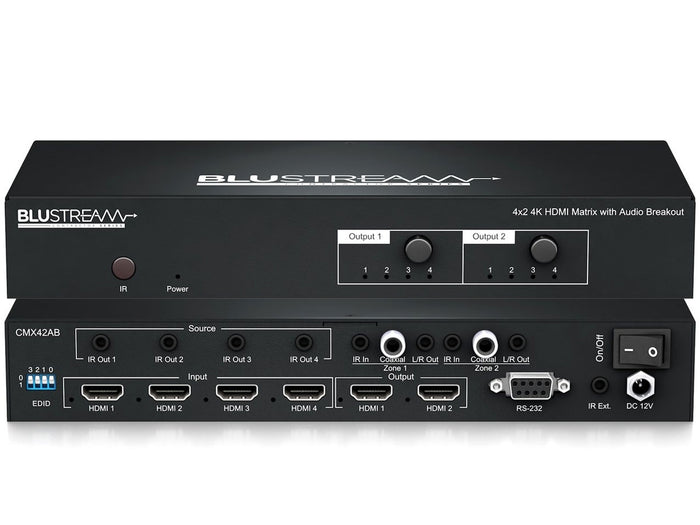 BluStream Contractor 4x2 HDMI Matrix | CMX42AB Splitter BluStream