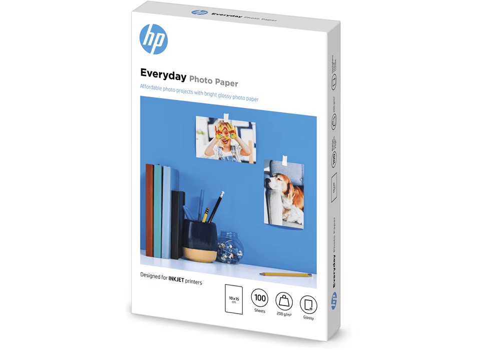 HP Everyday Glossy Photo Paper-100 sht/10 x 15 cm