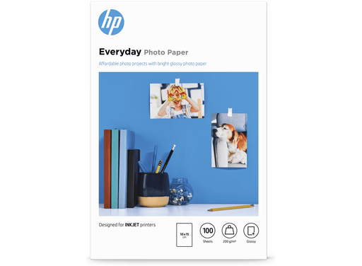 HP Everyday Glossy Photo Paper-100 sht/10 x 15 cm