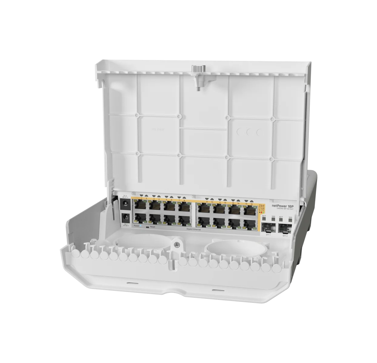 MikroTik netPower 16P PoE Switch 16x1G RJ45 Outdoor Enclosure 2xSFP+ Uplinks |CRS318-16P-2S+OUT Network Switch MikroTik