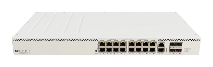 MikroTik PoE++ Switch 17x1G 8x802.3at 8x90W bt 4x10G SFP+ 600W Power | CRS320-8P-8B-4S+RM Network Switch MikroTik