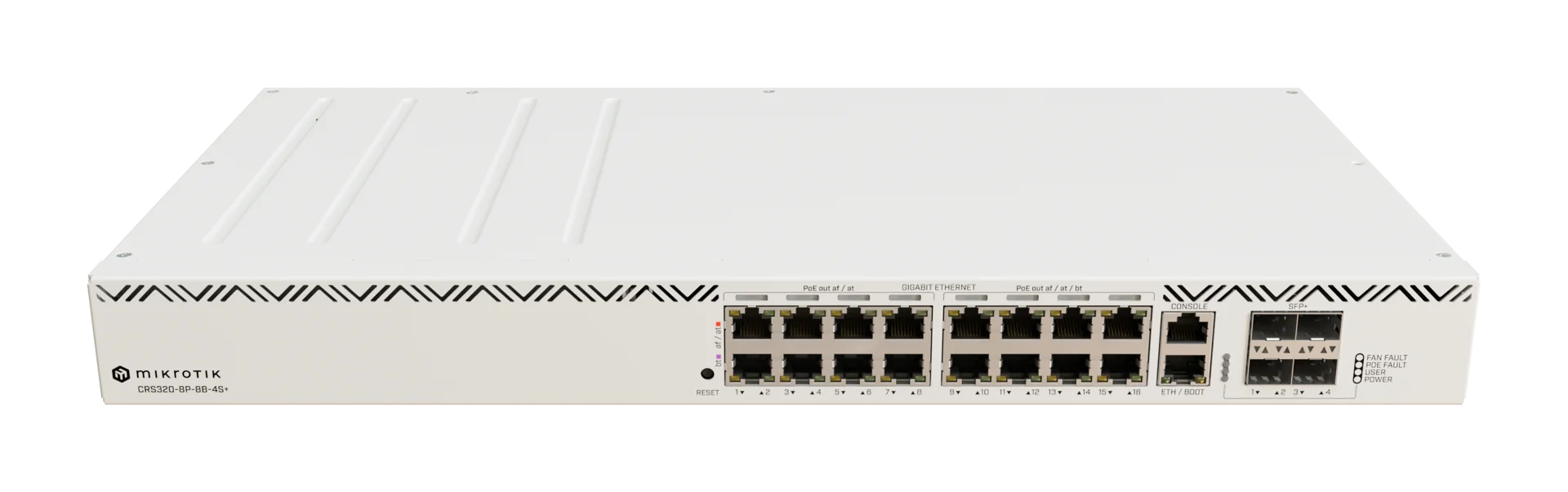 MikroTik PoE++ Switch 17x1G 8x802.3at 8x90W bt 4x10G SFP+ 600W Power | CRS320-8P-8B-4S+RM Network Switches MikroTik