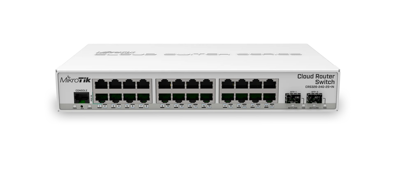 MikroTik Gigabit Switch 24x1G RJ45 2x10G SFP+ Fanless Desktop Dual Boot | CRS326-24G-2S+IN Network Switch MikroTik