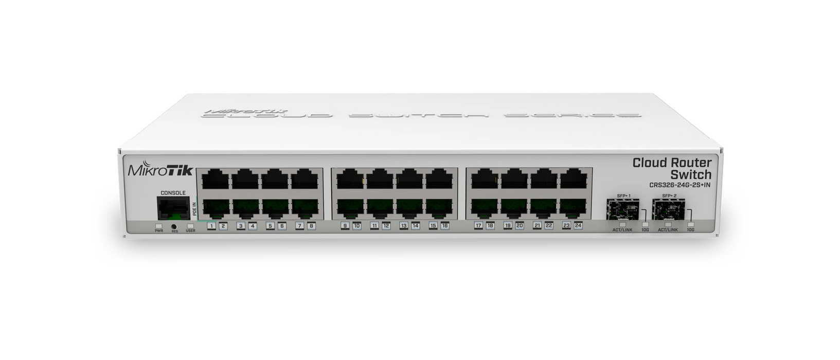 MikroTik Gigabit Switch 24x1G RJ45 2x10G SFP+ Fanless Desktop Dual Boot | CRS326-24G-2S+IN Network Switches MikroTik