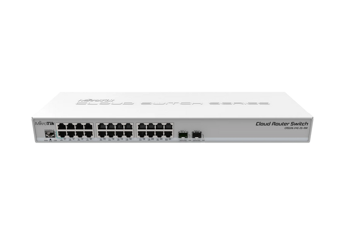 MikroTik Gigabit Switch 24x1G RJ45 2x10G SFP+ Dual Boot Managed | CRS326-24G-2S+RM Network Switch MikroTik